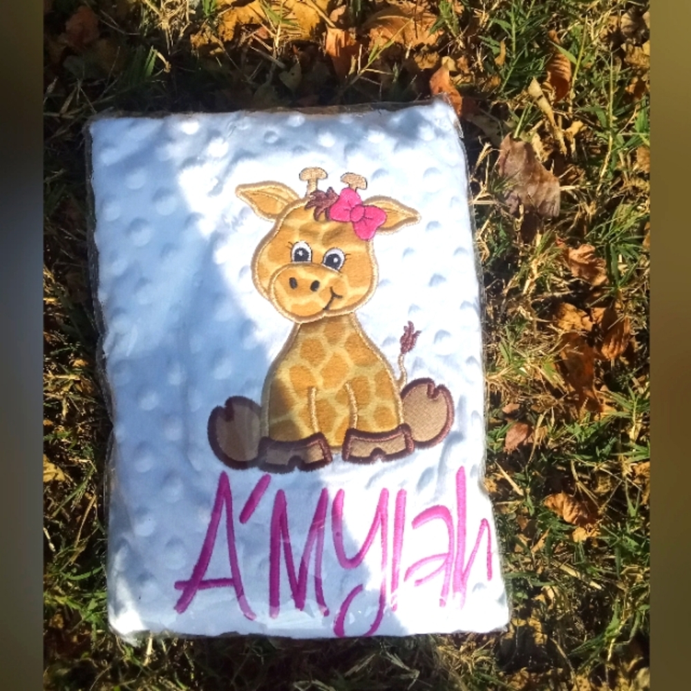Customized embroidered baby blanket